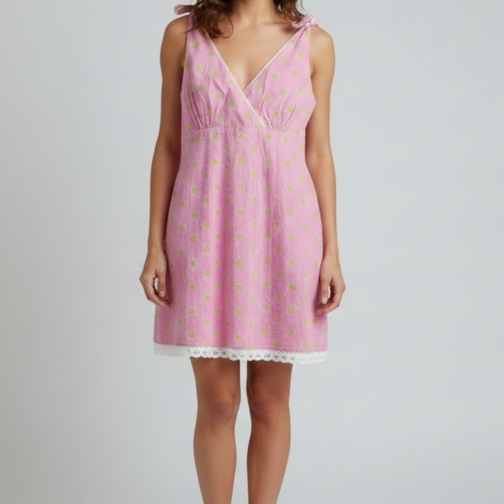 Lilly Pulitzer Pink Cotton Lace Floral Eyelet Mini Dress 4
